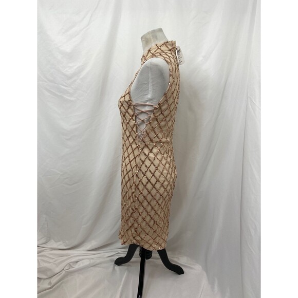 Windsor Women’s Dress Blush Color Body Con Sleeveless Sequined Size Large - Picture 5 of 9